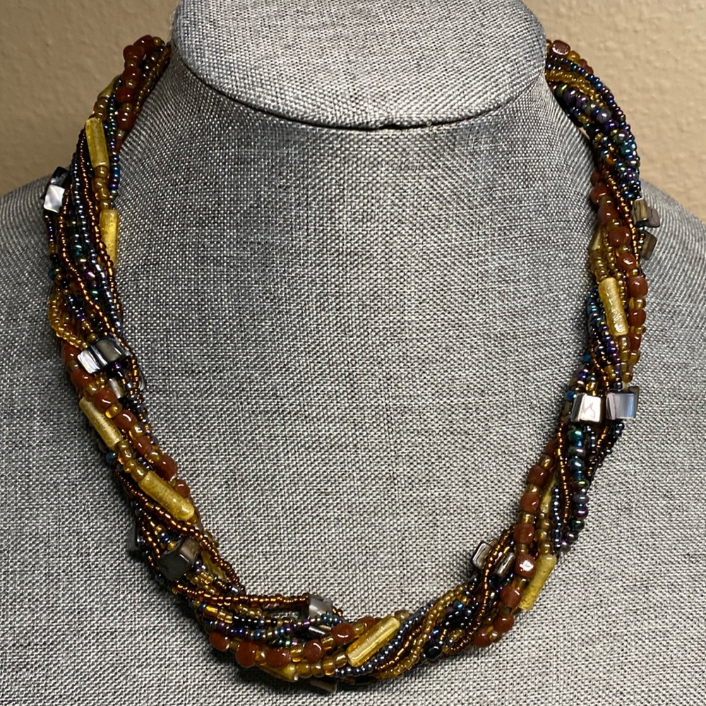 Vintage Multi-tonal Glass Bead Necklace
